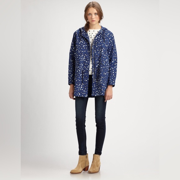 A.P.C. Jackets & Blazers - A.P.C. Leopard print camo hooded parka jacket